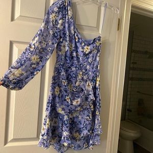 ASTR the label one shoulder ruffle mini dress